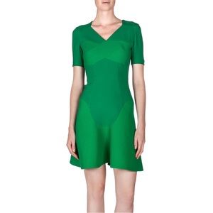 Roland Mouret Redworth Kelly Green Flouce Dress